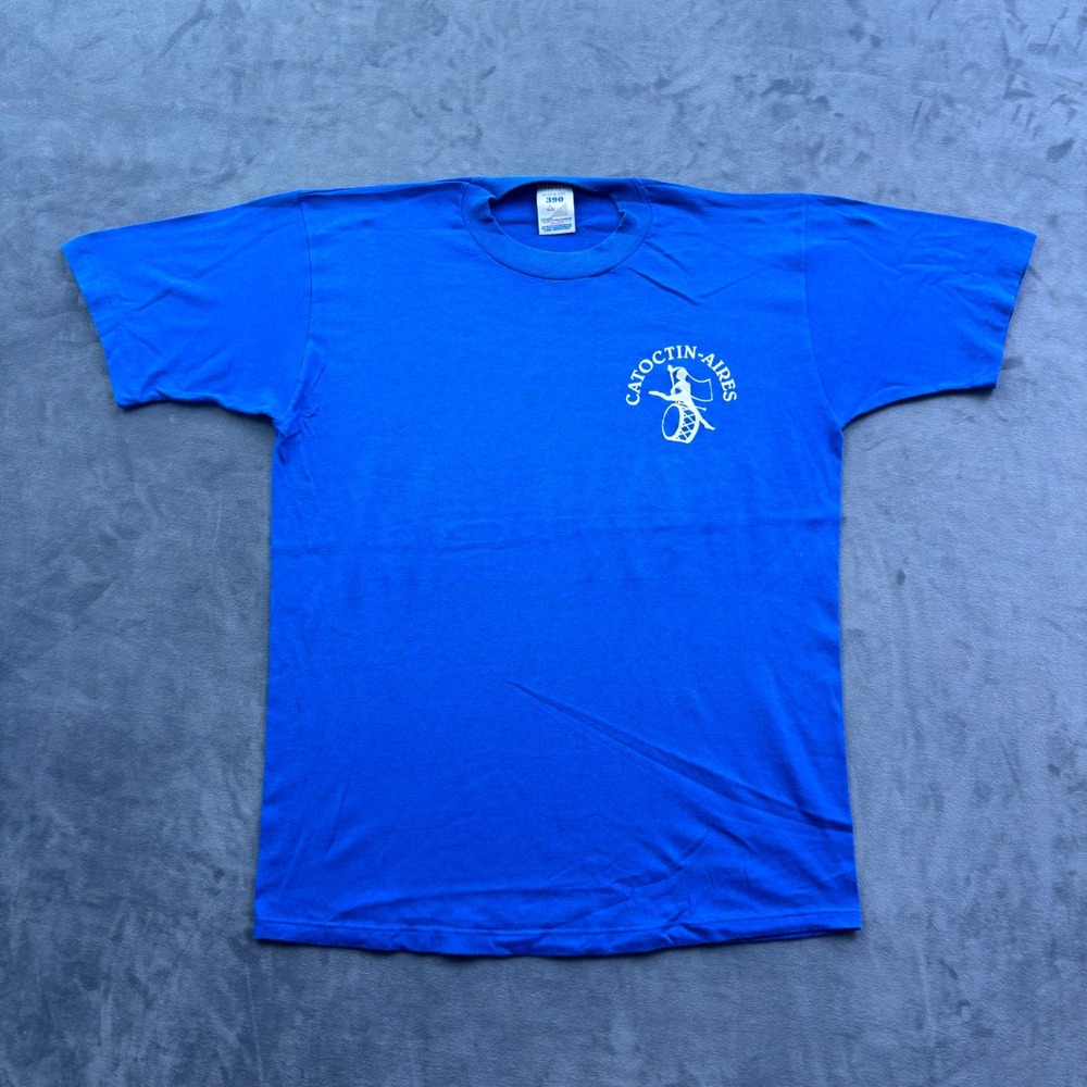 Vintage Jerzees 390 Catoctin-Aires T-Shirt Blue 50/50 Single Stitch Large USA